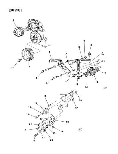 1988 Dodge Ram Van Drive Pulleys Diagram