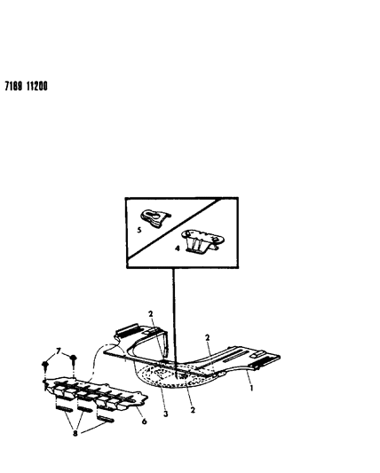 1987 Chrysler LeBaron GTS Floor Pan Rear Diagram