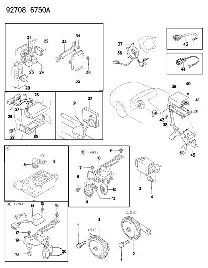 1993 Dodge Colt Bolt Diagram for MS240041