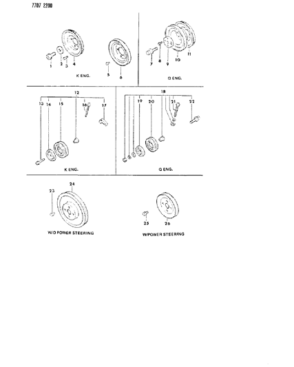 1988 Dodge Colt PULLEY PULLEY Diagram for MD090767