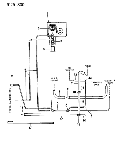 1989 Dodge Shadow Emission Hose Harness - Diagram 1