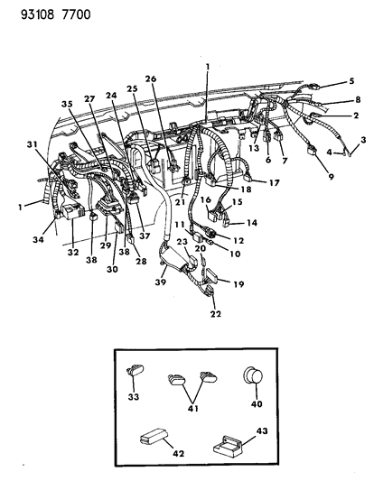 1993 Dodge Daytona Wiring - Instrument Panel Diagram