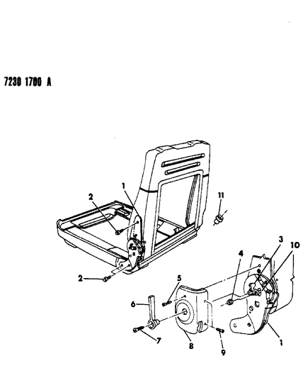1987 Dodge Charger Reclining Front Seat Diagram 2