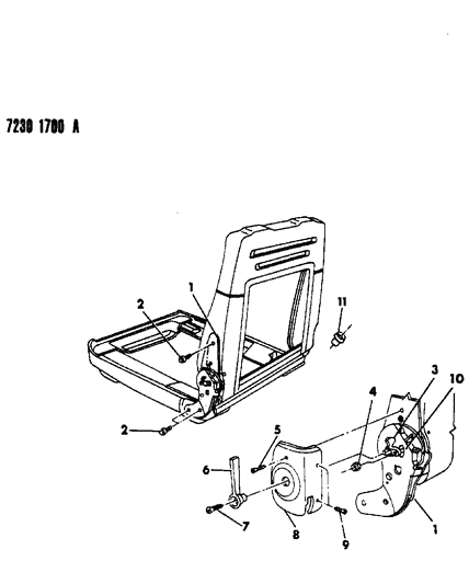 1987 Dodge Omni Reclining Front Seat Diagram 2