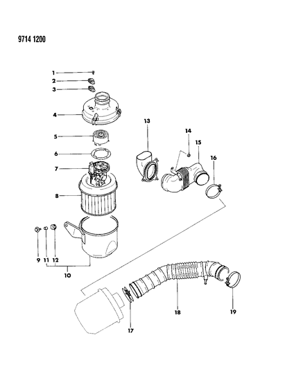 1989 Dodge Raider Air Cleaner Diagram 1