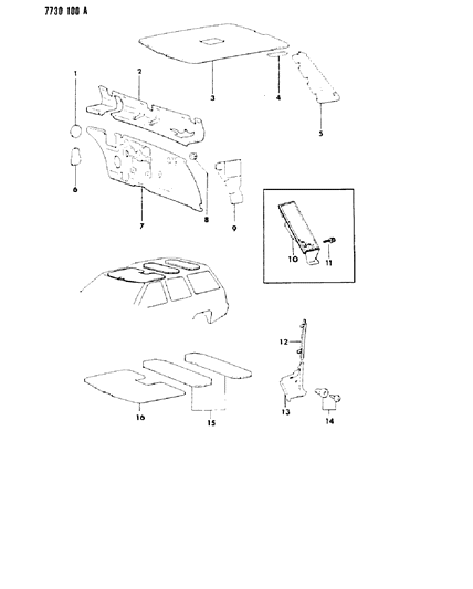 1988 Dodge Colt Pad-Floor Pan Diagram for MB241601