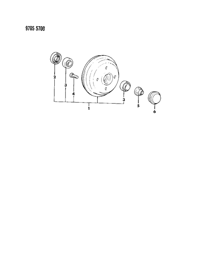 1989 Dodge Colt Brake, Drum And Bearings, Rear Diagram