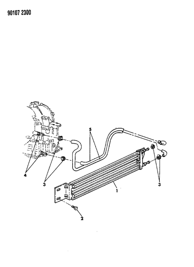 1990 Chrysler New Yorker Base Model Oil Cooler - Air Cooled Diagram