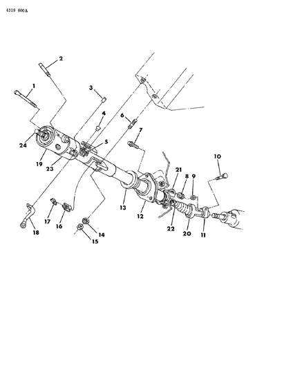 1984 Dodge Ram Wagon Column, Steering, Tilt Upper & Lower Diagram