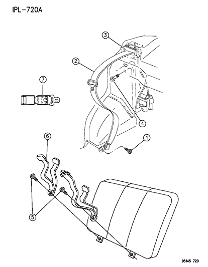 1995 Dodge Neon Belt Rear Outer BUX Right & Left Diagram for GD35PS6