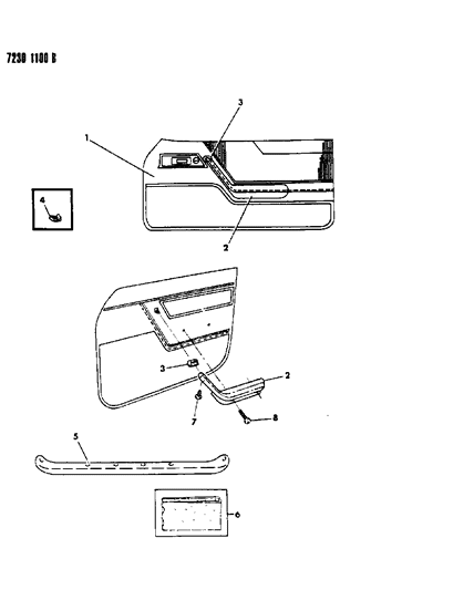 1987 Dodge Charger Door Trim Panel Diagram 1