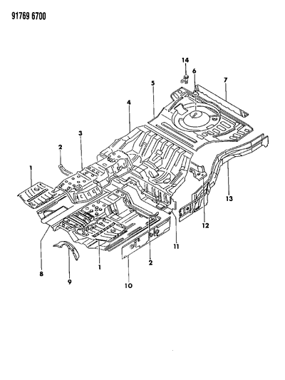 1991 Dodge Stealth Floor Pan Diagram