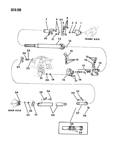 1989 Dodge D150 Yoke, Sliding Diagram for 4384653