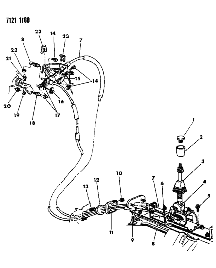 1987 Dodge Daytona Controls, Gearshift Diagram