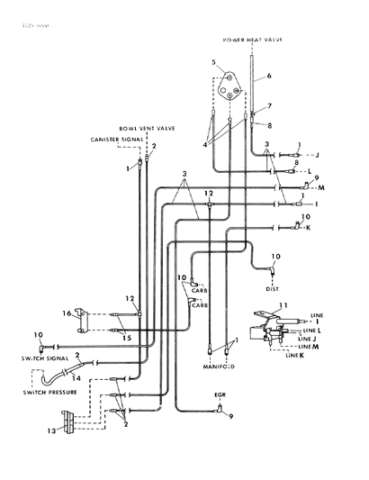 1985 Dodge D150 EGR Hose Harness Diagram 14