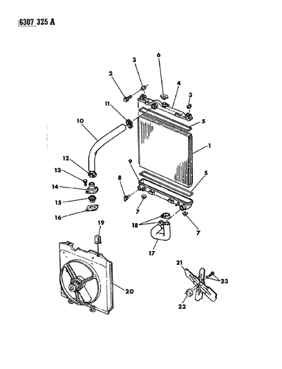 1987 Dodge Dakota Radiator & Related Parts Diagram 3