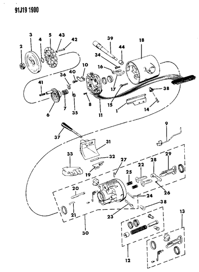 1991 Jeep Comanche Housing - Steering Column Upper Diagram 2