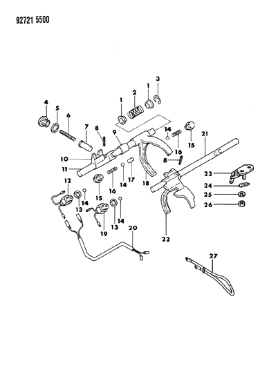 1993 Dodge Ram 50 Control, Shift - Transfer Case Diagram