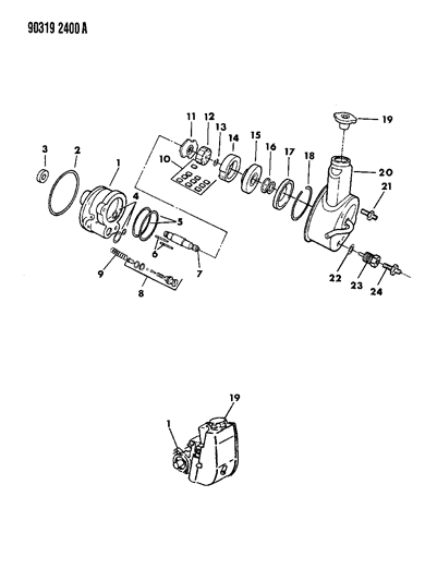 1992 Dodge Dakota Power Steering Pump & Attaching Parts Diagram