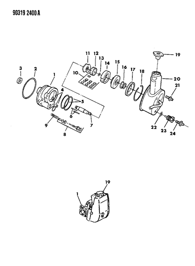 1992 Dodge Dakota Pump Assembly, Power Steering Diagram for R2007104