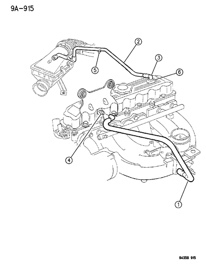 1996 Dodge Dakota Crankcase Ventilation Diagram 1