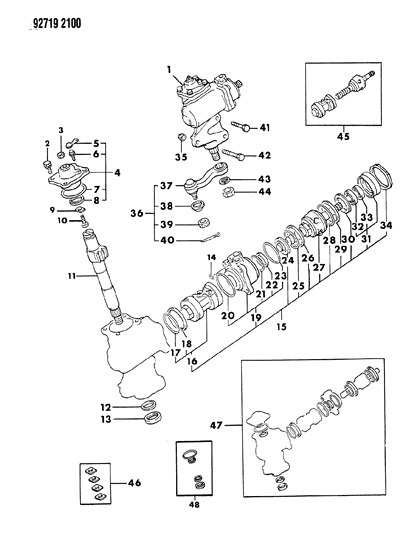 1993 Dodge Ram 50 Seal Kit S/GR Sector Shaft Diagram for MB553346
