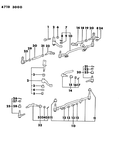 1984 Chrysler Conquest Linkage, Steering Diagram