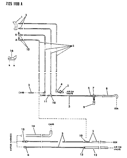 1987 Dodge Aries EGR Hose Harness Diagram 1