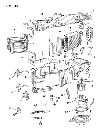 1985 Dodge Diplomat Air Conditioner & Heater Unit Diagram