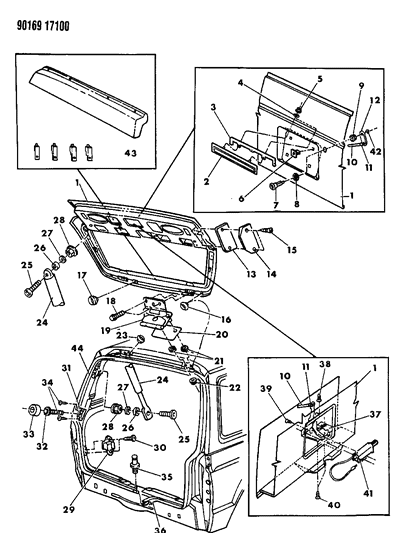 1990 Chrysler Town & Country Liftgate Panel Diagram