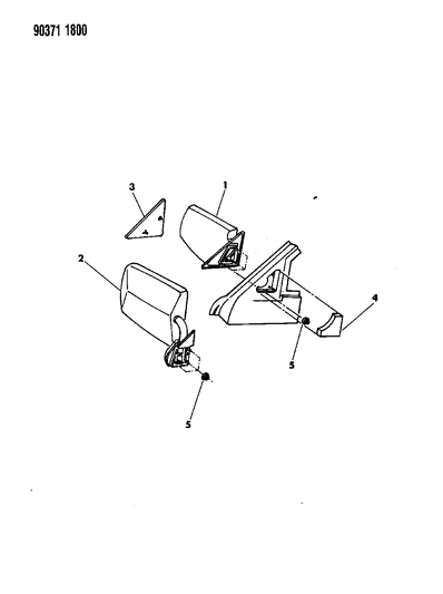 1991 Dodge Dakota Mirror - Exterior Diagram