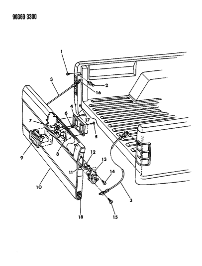 1990 Dodge Dakota Tailgate Diagram