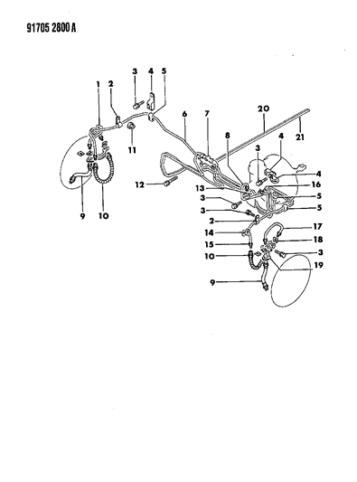 1991 Dodge Stealth Lines & Hoses - Front Diagram 2