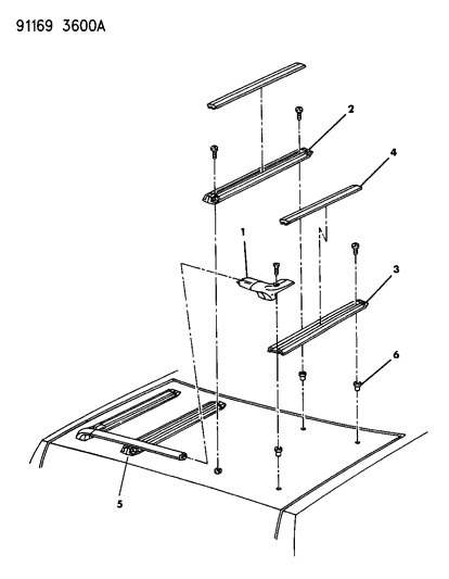 1991 Chrysler LeBaron Deck Lid Rack Diagram
