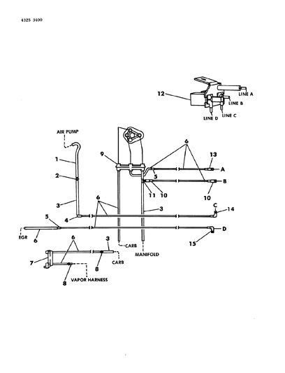 1984 Dodge W150 EGR Hose Harness Diagram 5