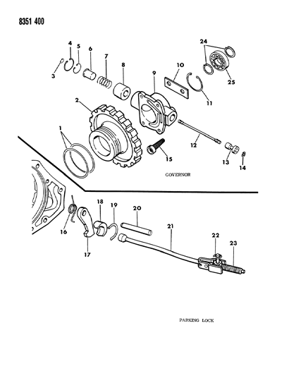 1989 Dodge Ram Van Governor & Parking Sprag Diagram