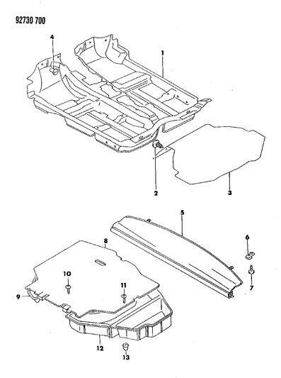 1992 Dodge Stealth Carpet Diagram