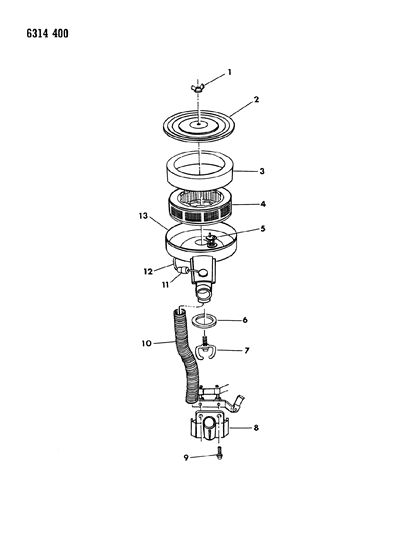 1987 Dodge Ramcharger Air Cleaner Diagram 1