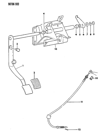 1990 Dodge Ram 50 Clutch Pedal Diagram 1