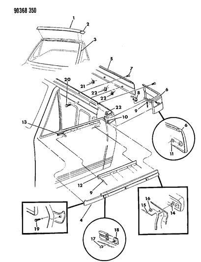 1992 Dodge Dakota Mouldings & Ornamentation Diagram