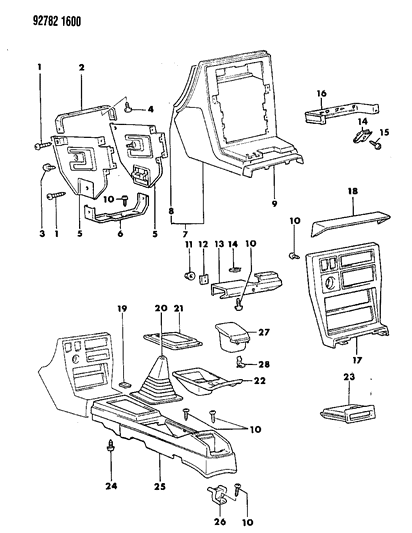 1994 Dodge Colt Consoles Diagram