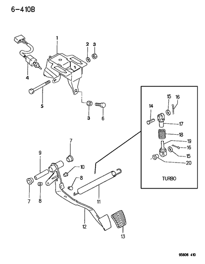 1995 Dodge Avenger Clutch Pedal Diagram