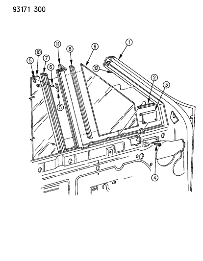 1993 Dodge Shadow Door, Front Diagram 1