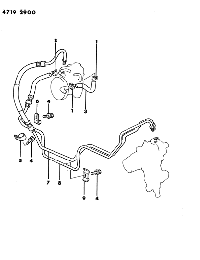 1984 Dodge Ram 50 Hose & Attaching Parts - Power Steering Diagram 2