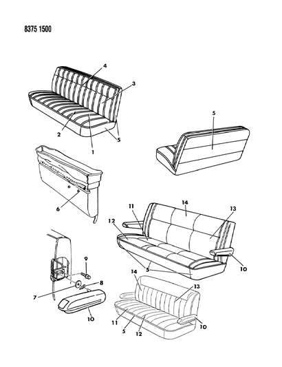 1988 Dodge Ram Van Rear Seat Diagram