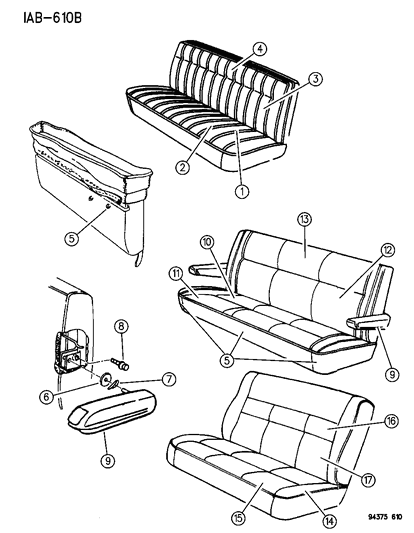 1995 Dodge Ram Van Rear Seat Diagram