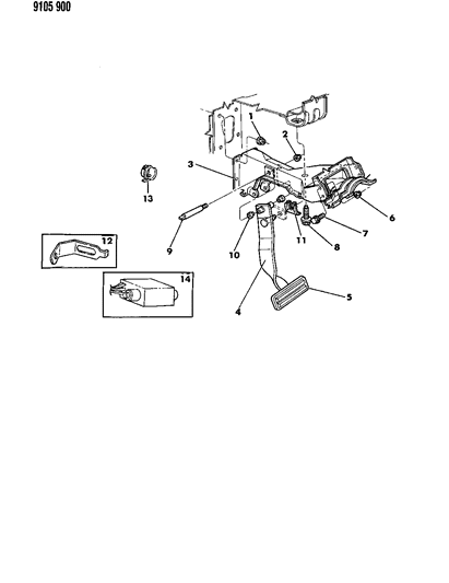 1989 Dodge Diplomat Brake Pedal Diagram