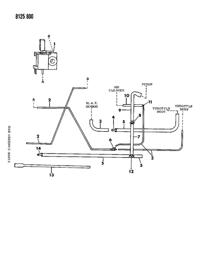 1988 Chrysler New Yorker Base Model Emission Hose Harness Diagram 1