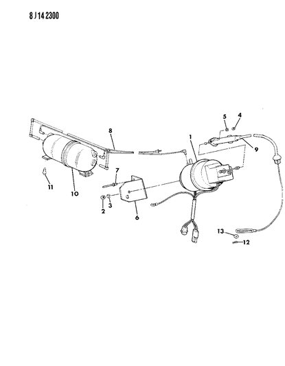 1987 Jeep Cherokee Speed Control - Engine Compartment Components Diagram 1