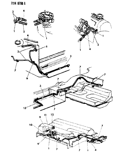 1987 Chrysler LeBaron Base Fuel Lines Diagram